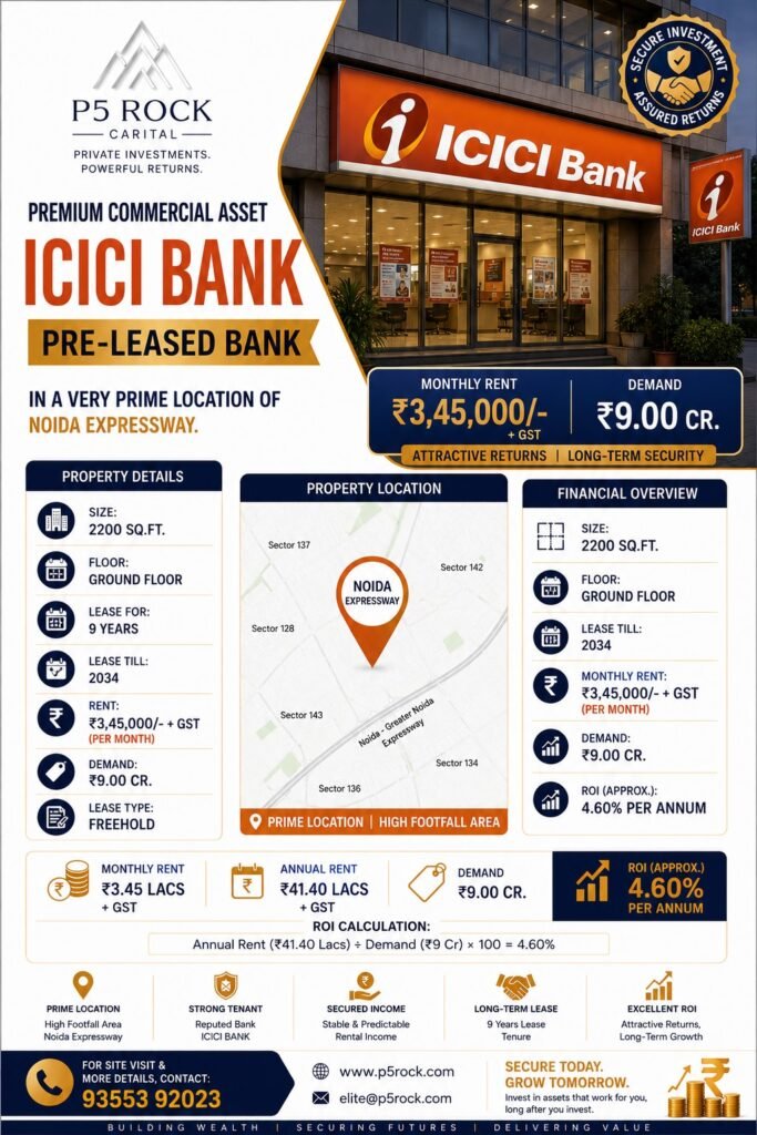 ICICI BANK – PRE-LEASED COMMERCIAL INVESTMENT