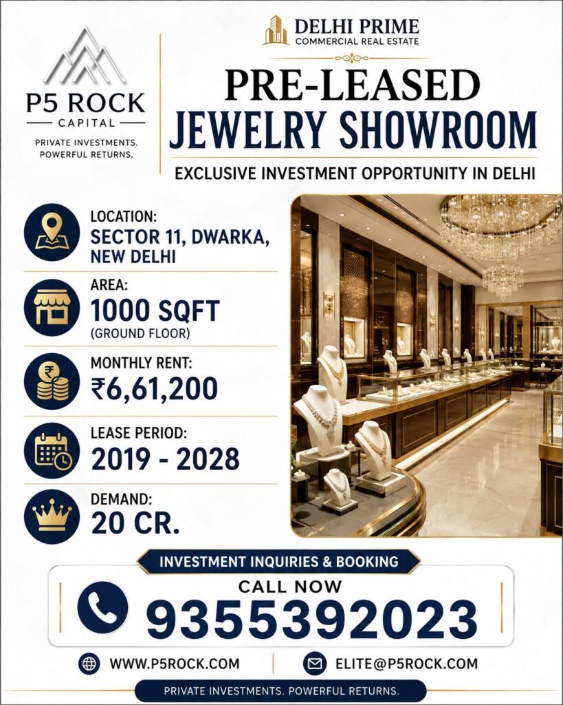 Pre-Leased Jewelry Showroom in Dwarka, New Delhi