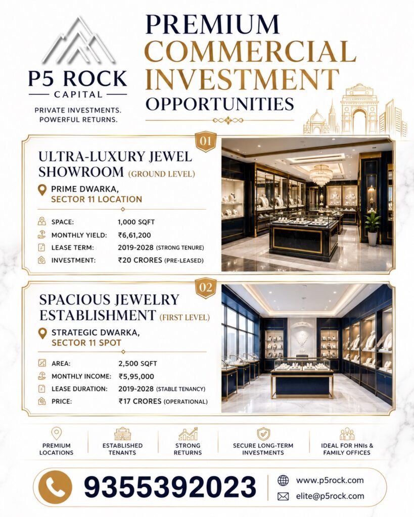 Premium Pre-Leased Jewelry Showroom Investment | Sector 11, Dwarka, New Delhi