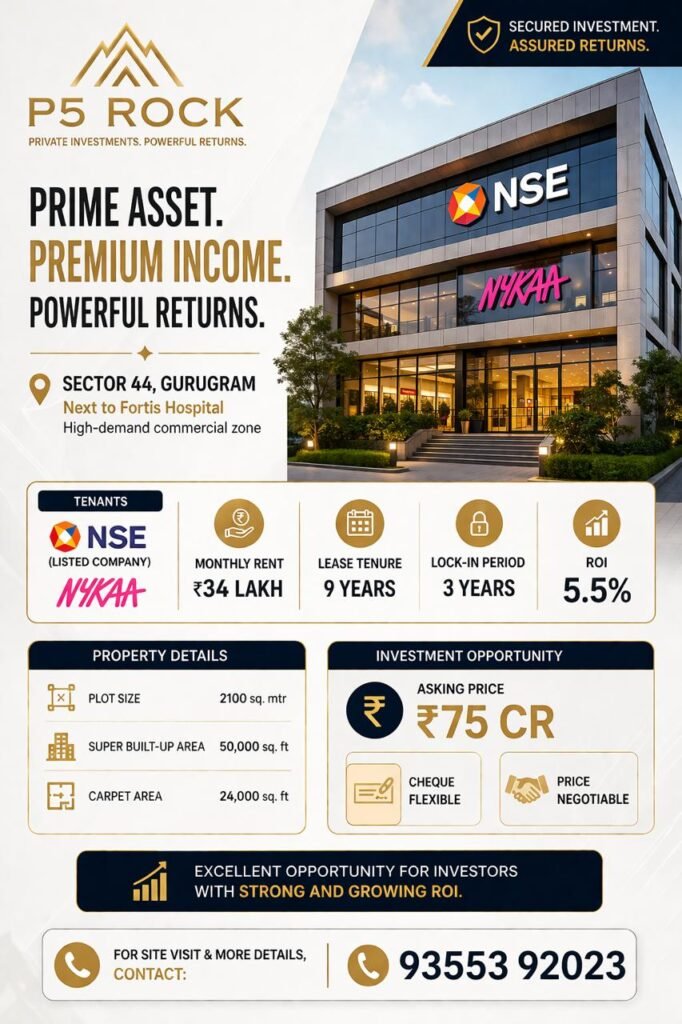 NSE & Nykaa Leased Commercial Building, Sector 44 Gurugram – Institutional Grade Investment Opportunity