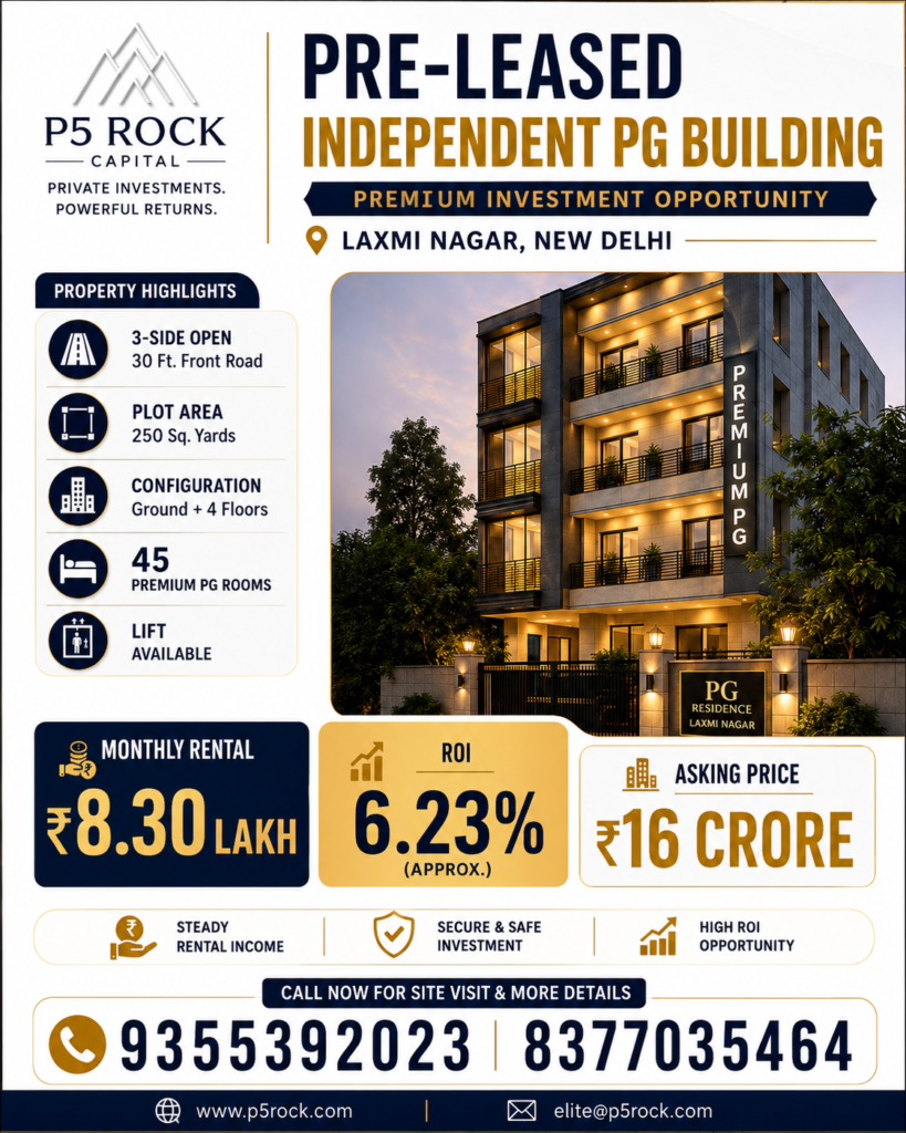 Pre-Leased Independent PG Building for Sale | Laxmi Nagar, New Delhi