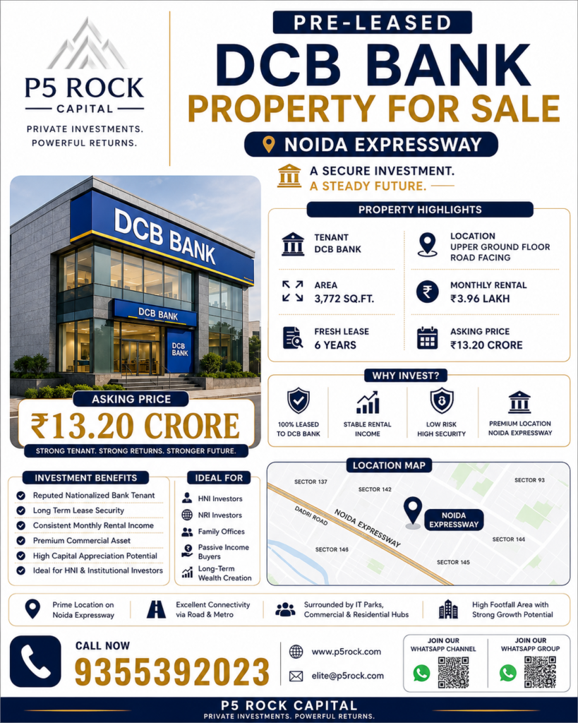 Pre-Leased DCB Bank Property for Sale | Noida Expressway
